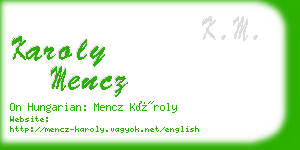 karoly mencz business card